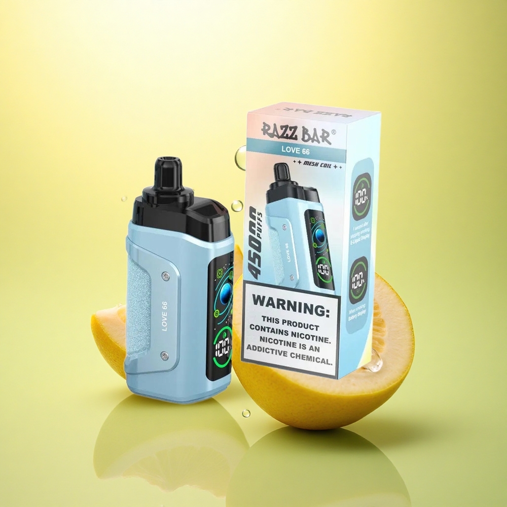 Razz Bar 45000 Puffs Dragoste 66 cu 20 mg/ml nicotină și bobina Mesh 1.0 Ohm