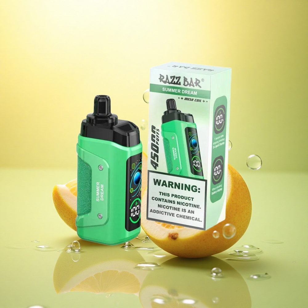 Razz Bar 45000 Puffs Vis de Vară cu 20 mg/ml Nicotină și 650 mAh