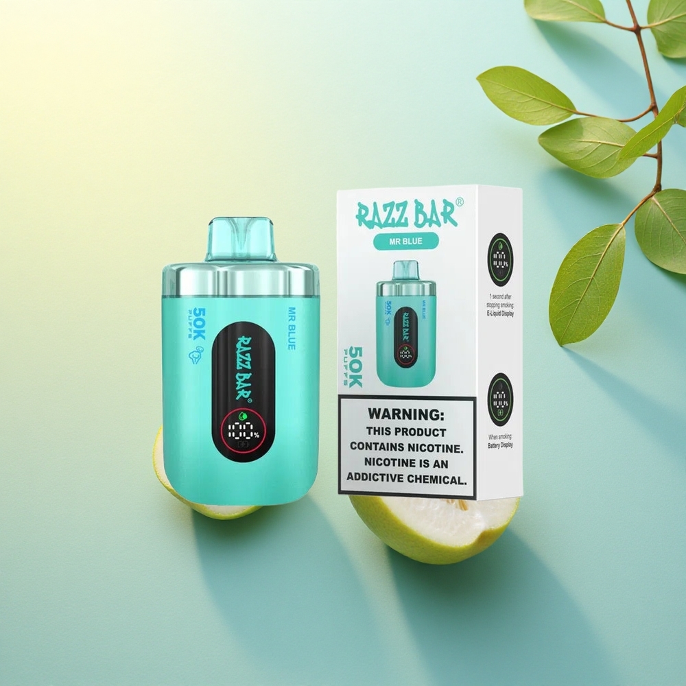 Razz Bar 50K Puffs Domnul Albastru 650mAh 1.0Ohm 2% Nicotină