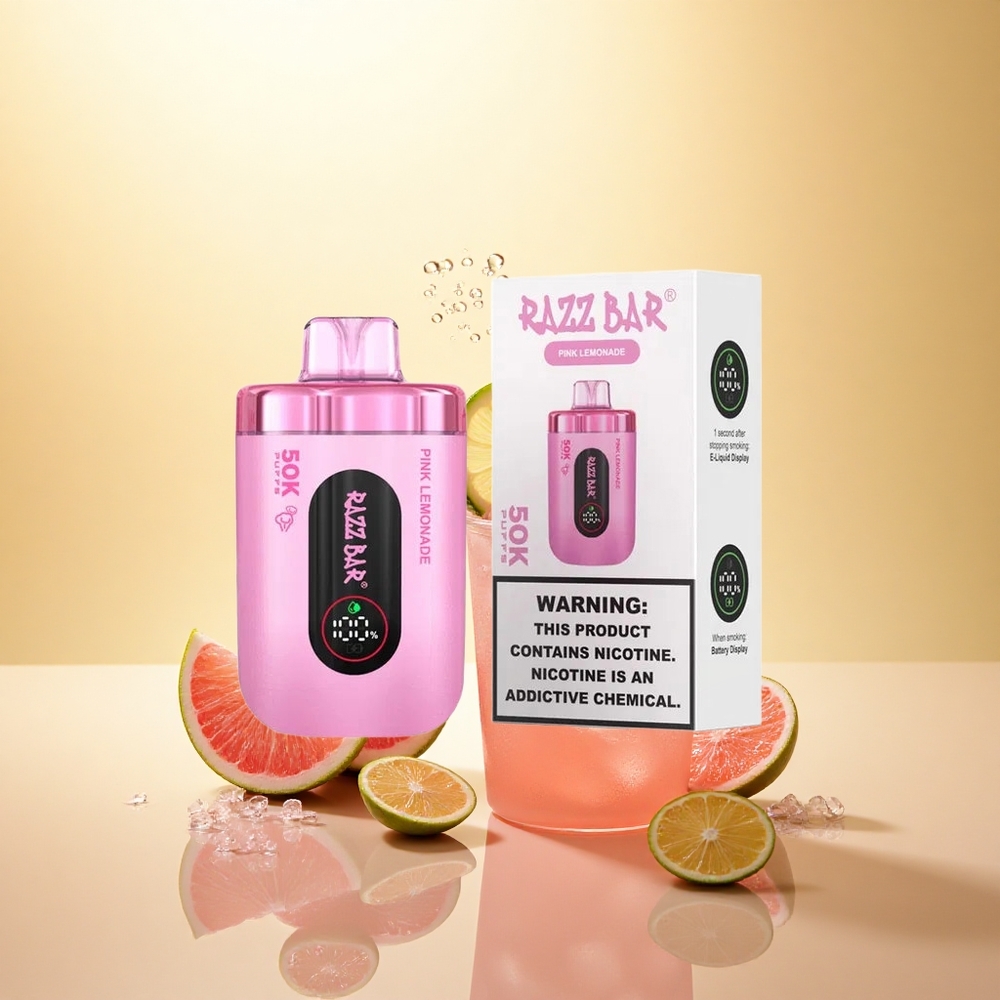 Razz Bar 50K Puffs Limonadă Roz cu 2% Nicotină și 650 mAh