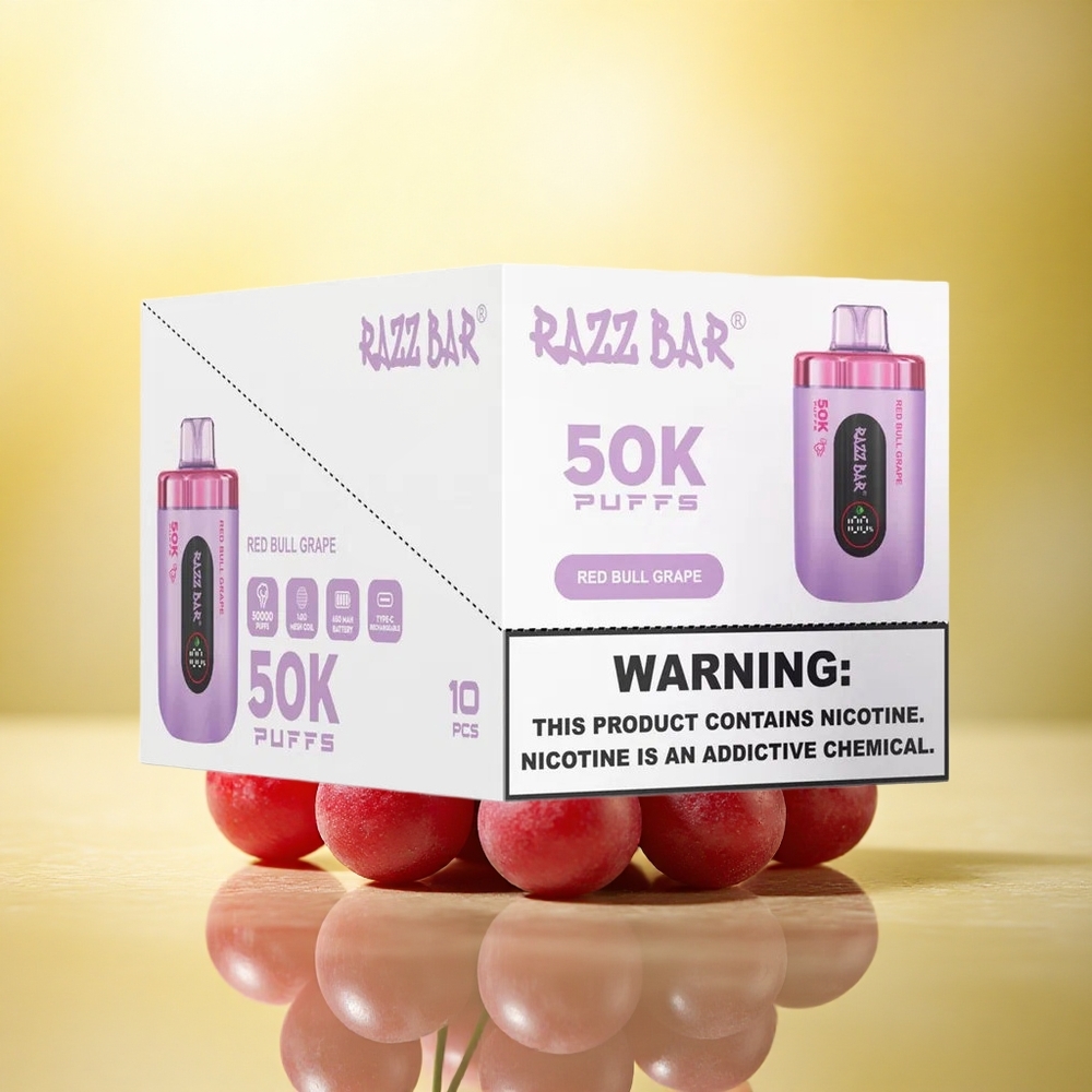 Razz Bar 50K Puffs Red Bull Strugur cu 2% Nicotină și 650 mAh