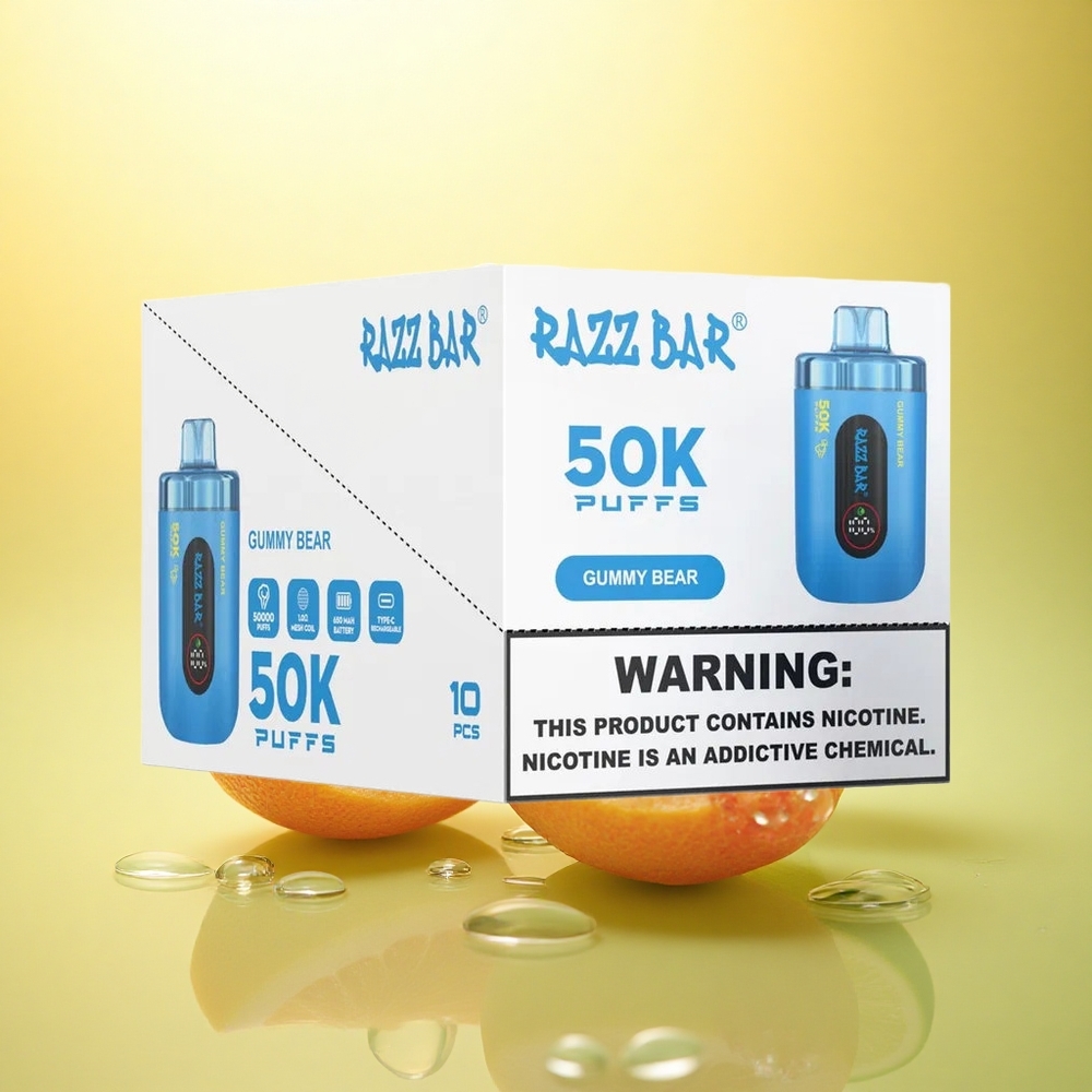 Razz Bar 50K Puffs Ursuleț Gumos 1.0 Ohm 650 mAh 2% Nicotină