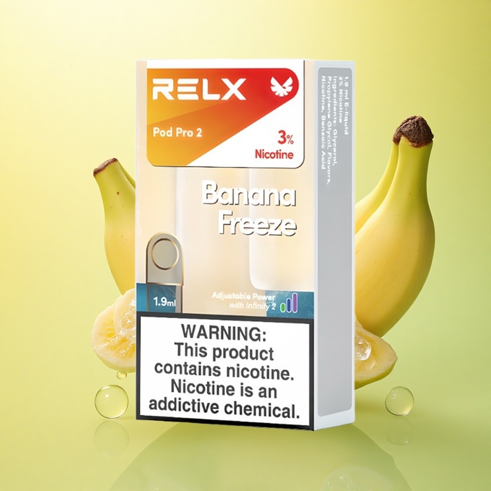 Relx Pod Pro 2 Vape Device Banana Înghețat 30mg/ml Nicotină, 1.9ml, Moduri 3V Relx Pod Pro 2 Vape Device Banana Înghețat 30mg/ml Nicotină, 1.9ml, Moduri 3V
