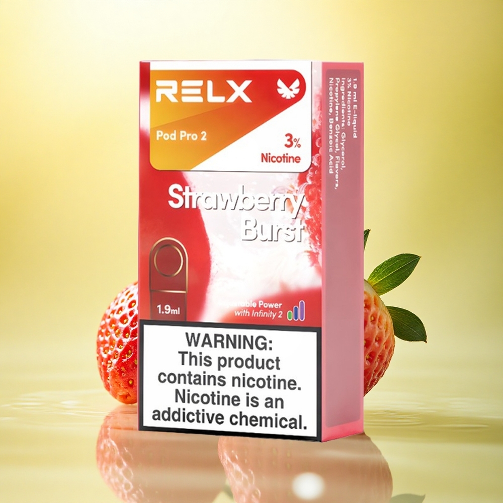 Relx Pod Pro 2 Vape Device Explozie de Căpșuni 30mg/ml Nicotină, 1.9ml, 3 Niveluri de Tensiune Relx Pod Pro 2 Vape Device Explozie de Căpșuni 30mg/ml Nicotină, 1.9ml, 3 Niveluri de Tensiune