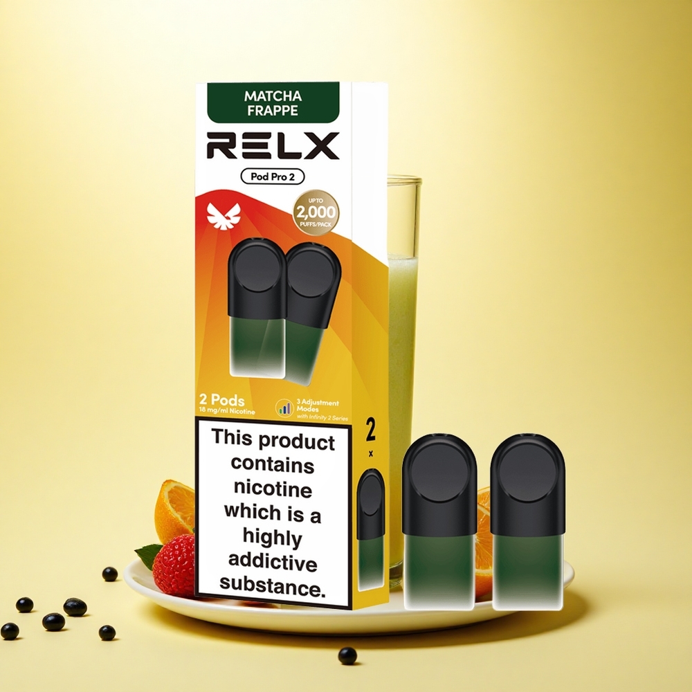 Relx Pod Pro 2 Vape Device Frappe de Matcha cu Ceai 18mg/ml Nicotină, 1.9ml Capacitate, 3 Moduri de Tensiune Relx Pod Pro 2 Vape Device Frappe de Matcha cu Ceai 18mg/ml Nicotină, 1.9ml Capacitate, 3 Moduri de Tensiune