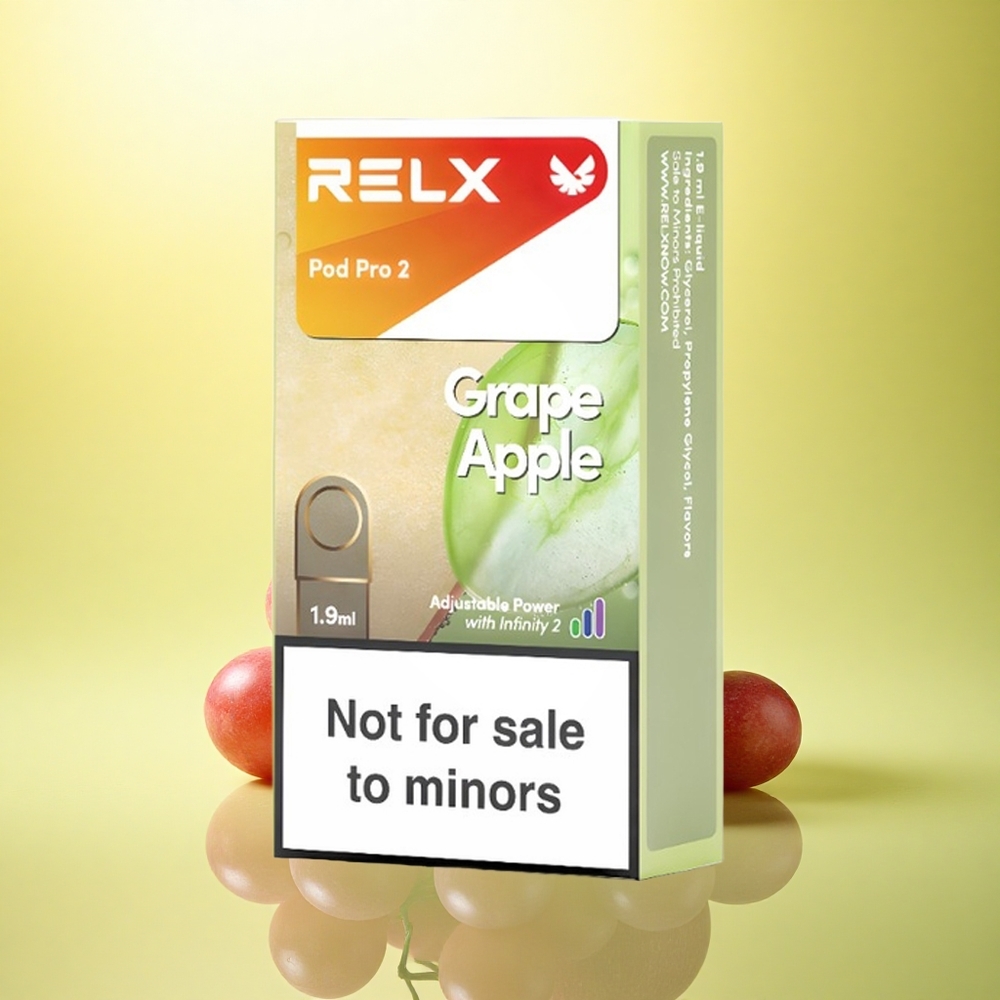 Relx Pod Pro 2 Vape Device Măr Strugure 0mg/ml, 1.9ml, 3 moduri de tensiune (5.5W/6.5W/8W)