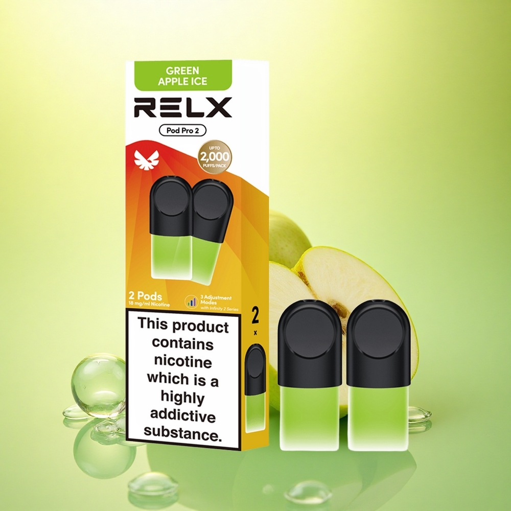 Relx Pod Pro 2 Vape Device Măr Verde Gheață 18mg/ml Nicotină 1.9ml 3 Moduri de Tensiune