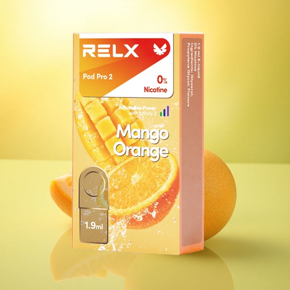 Relx Pod Pro 2 Vape Device Mango Portocale 0mg/ml, 1.9ml, 3 moduri de tensiune