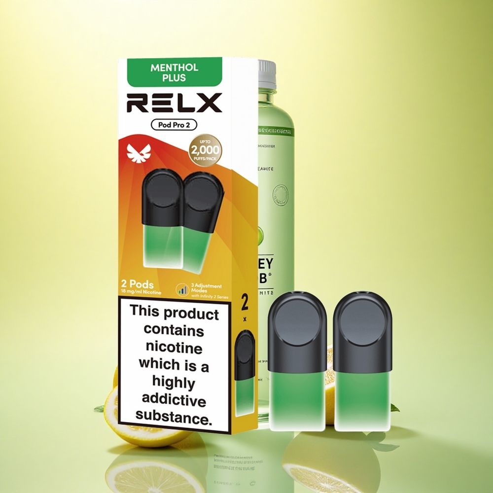 Relx Pod Pro 2 Vape Device Mentă-Mentol Plus 18mg/ml Nicotină, 1.9ml, 3 Niveluri de Tensiune