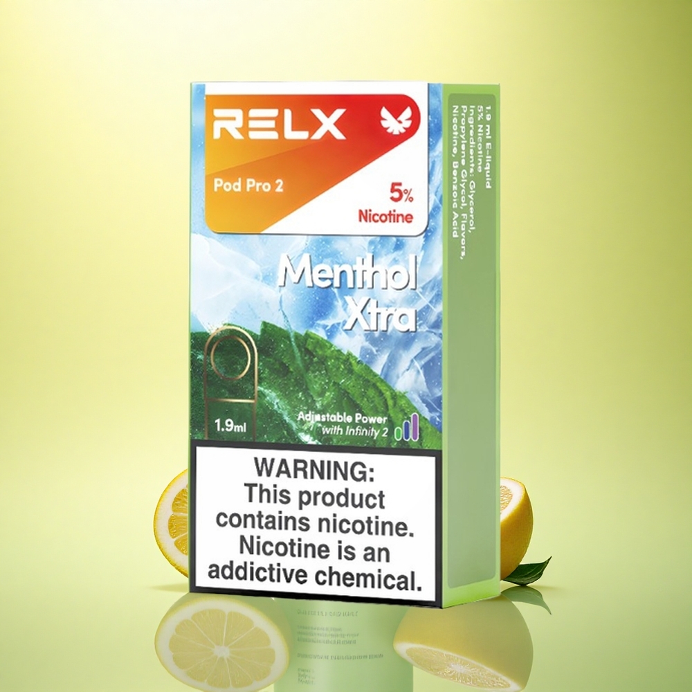 Relx Pod Pro 2 Vape Device Mentol Xtra 50mg/ml Nicotină, 1.9ml, 3 moduri de tensiune