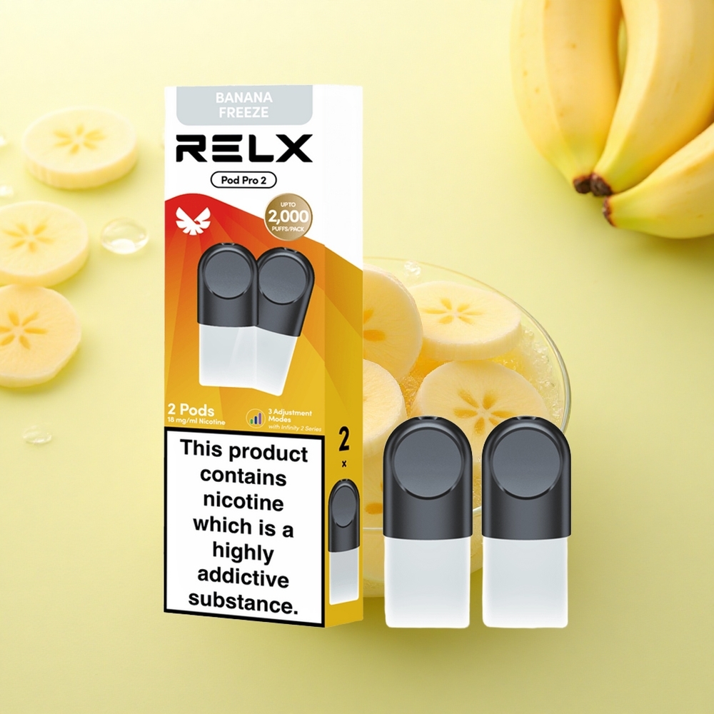 Relx Pod Pro 2 Vape Device Înghețată de Banană Desert 18mg/ml Nicotină, 1.9ml, 3 Moduri de Tensiune Relx Pod Pro 2 Vape Device Înghețată de Banană Desert 18mg/ml Nicotină, 1.9ml, 3 Moduri de Tensiune